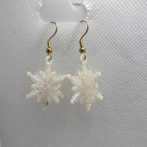 3D snowflake earrings